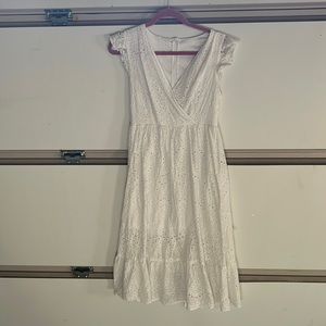 Cute floral white dress knee length. Lightly worn.
